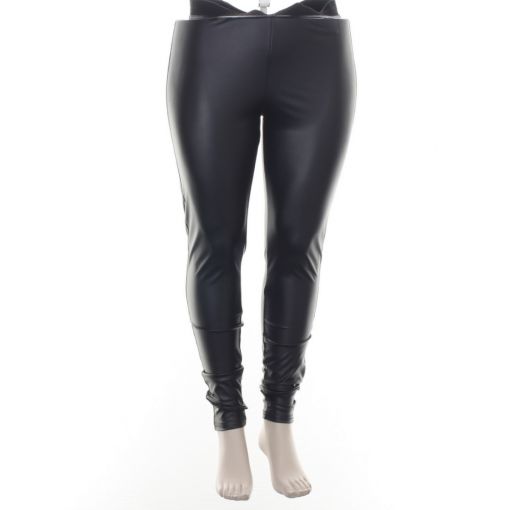 Only-M zwarte legging met leatherlook coating 