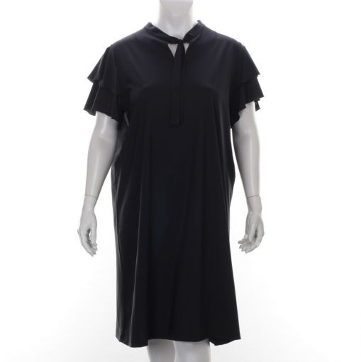 Only-M zwarte travelstof jurk met stroken mouwen